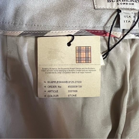 Burberry | NWT Wool Cashmere Wide Leg Tailored Trousers Pants Stone Size 4 - Picture 12 of 13